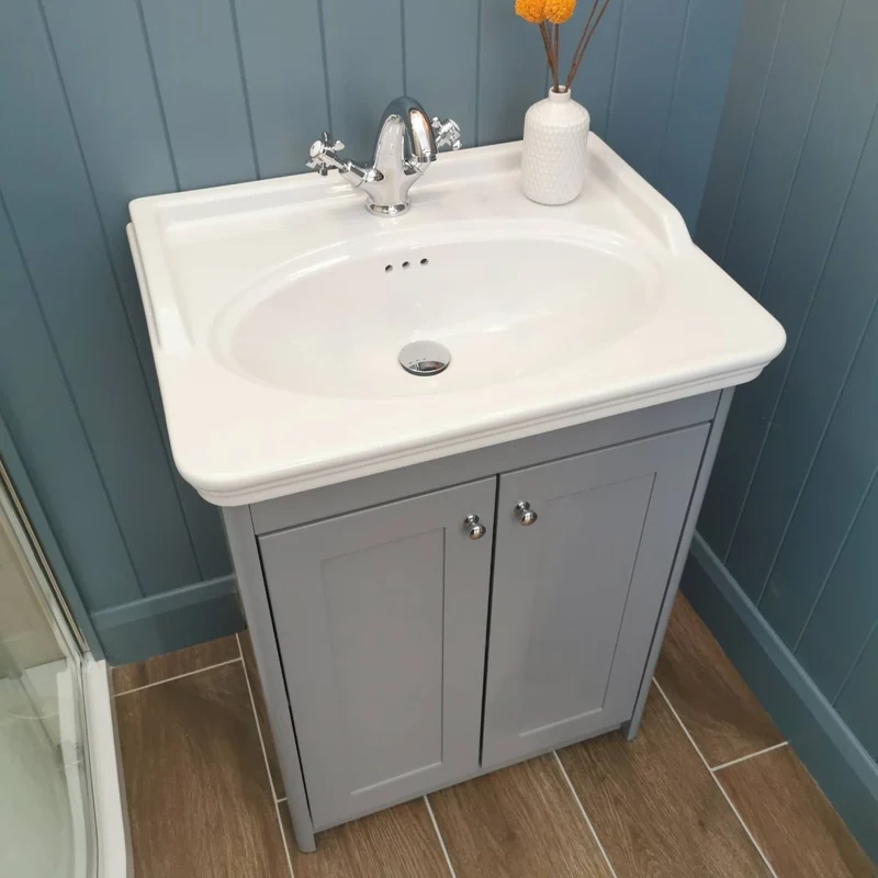 Victoriana 650mm Traditional Vanity Unit & Basin - Stone Grey