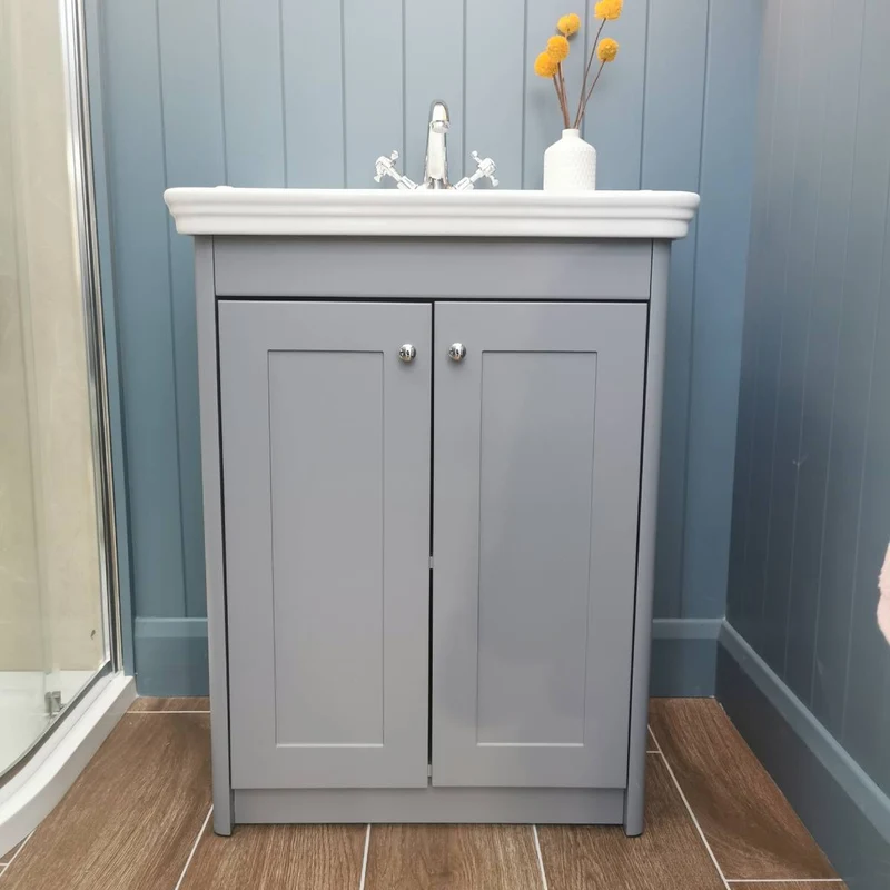 Victoriana 650mm Traditional Vanity Unit & Basin - Stone Grey