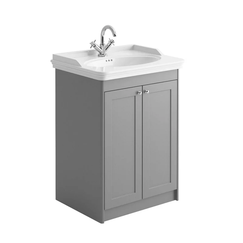 Victoriana 650mm Traditional Vanity Unit & Basin - Stone Grey