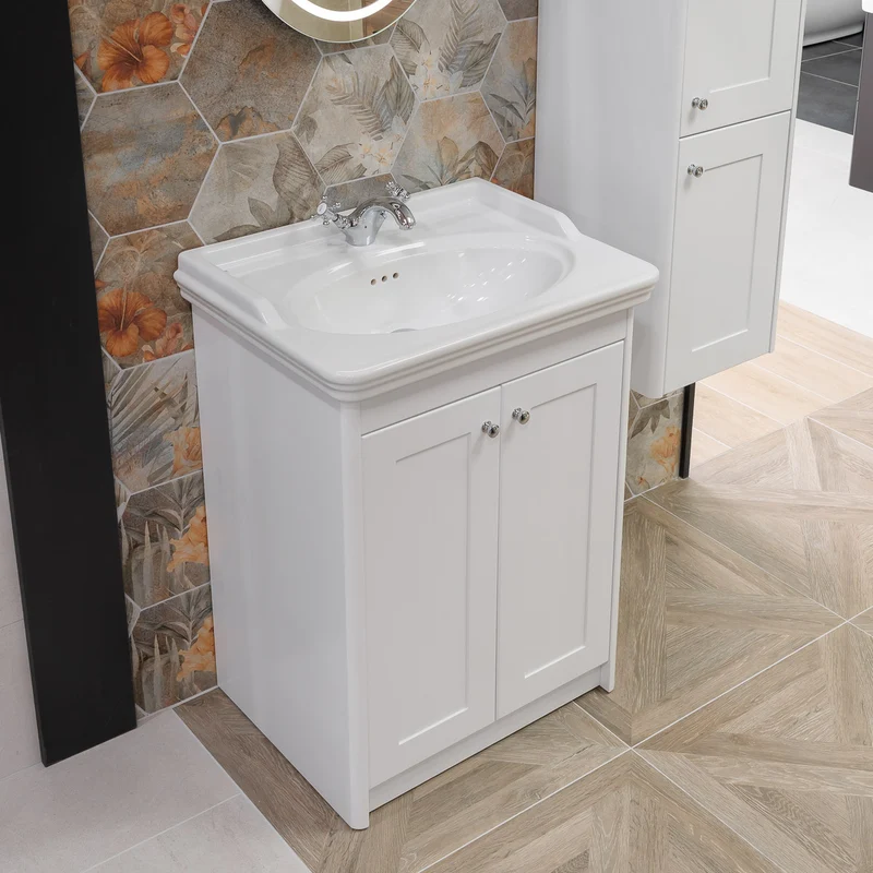 Victoriana 650mm Traditional Vanity Unit & Basin - Chalk White