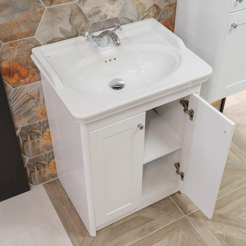 Victoriana 650mm Traditional Vanity Unit & Basin - Chalk White