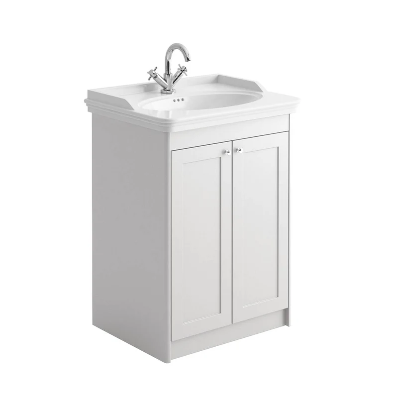 Victoriana 650mm Traditional Vanity Unit & Basin - Chalk White