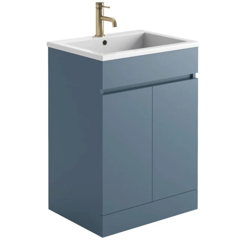 Empire 600mm Floor Standing Vanity Unit & Basin - Blue