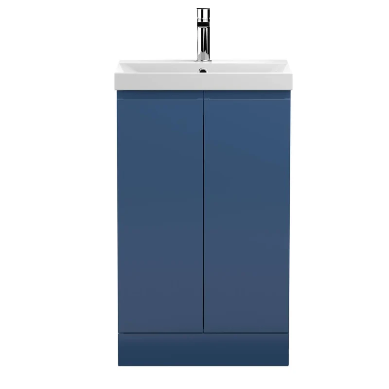 Hudson Reed Urban 500mm Floor Standing Vanity Unit & Thin-Edged Basin - Satin Blue URB307D