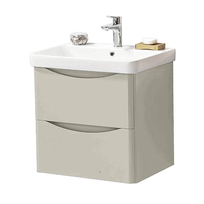 Happi 600mm Wall Hung Vanity Unit & Basin - French Grey
