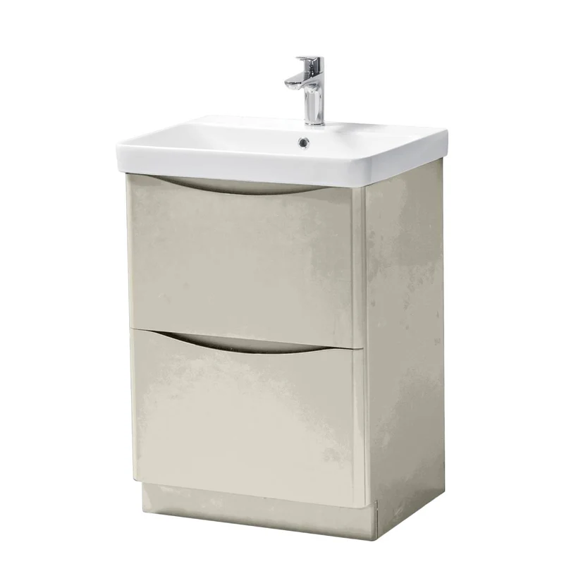 Happi 600mm Floor Standing Vanity Unit & Basin - French Grey