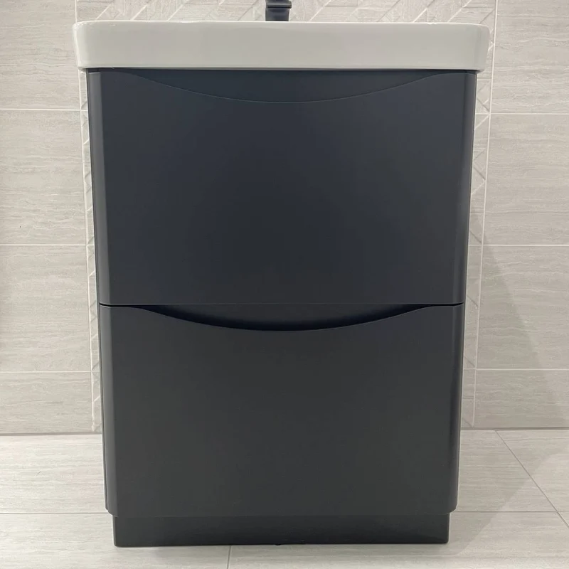 Happi 600mm Floor Standing Vanity Unit & Basin - Black