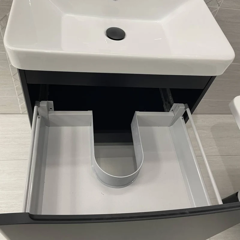 Happi 600mm Floor Standing Vanity Unit & Basin - Black