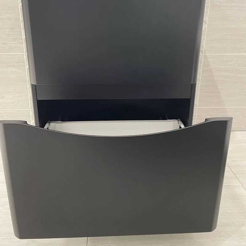 Happi 600mm Floor Standing Vanity Unit & Basin - Black