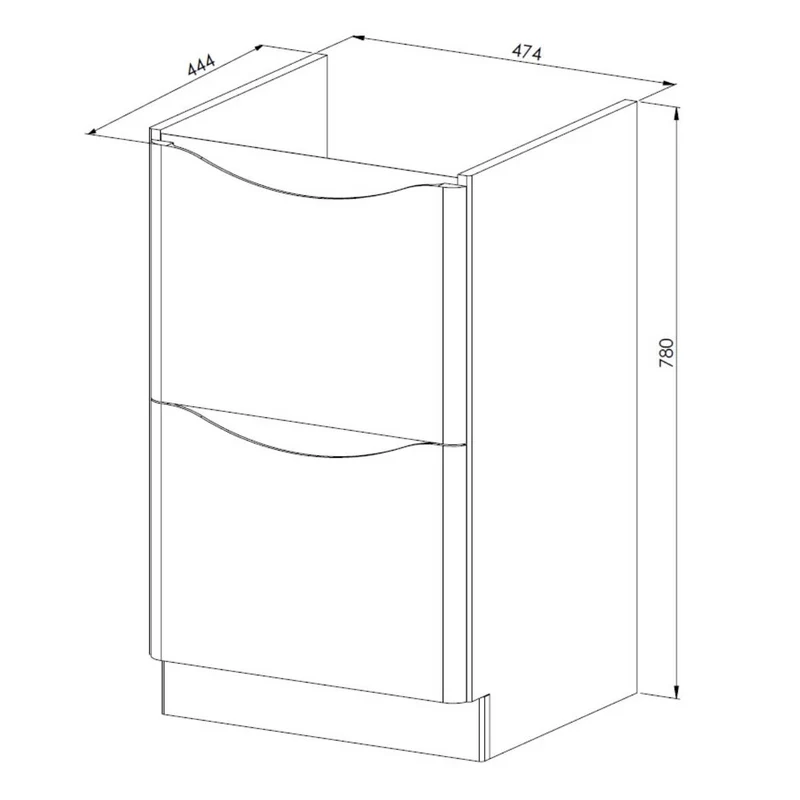 Happi 500mm Floor Standing 2 Drawer Vanity Unit & Basin - Matt Grey Anthracite