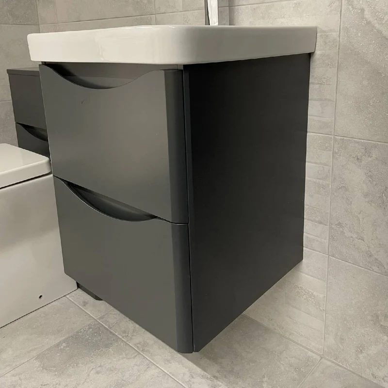Happi 500mm Wall Hung Vanity Unit & Basin - Matt Anthracite