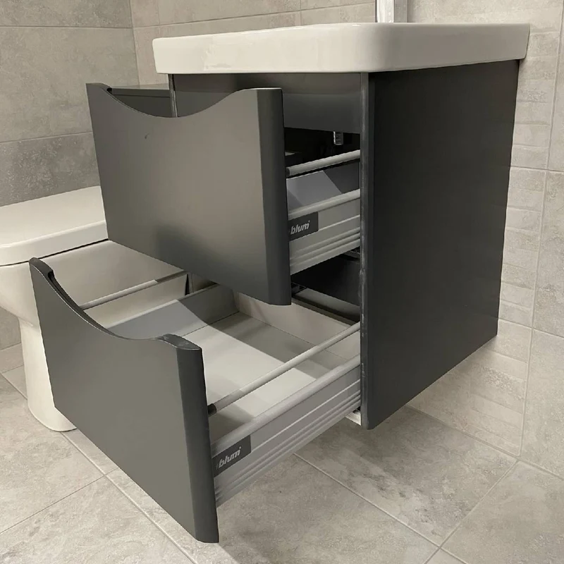 Happi 500mm Wall Hung Vanity Unit & Basin - Matt Anthracite