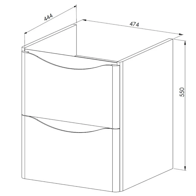 Happi 500mm Wall Hung Vanity Unit & Basin - Matt Anthracite