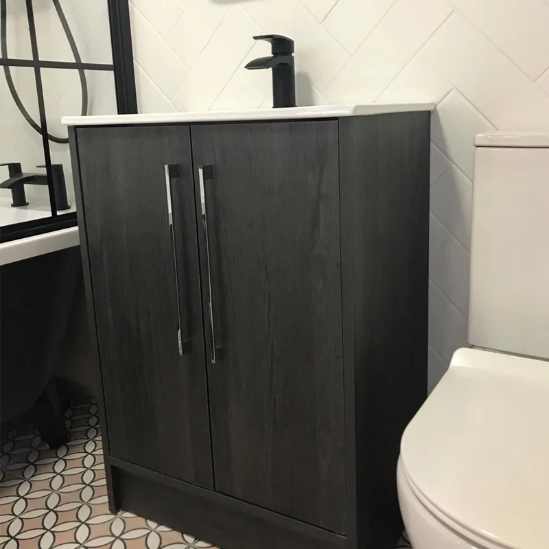 Josef Martin Urbano 600mm Space Saver Floor Standing Vanity Unit & Basin - Roble Azabache