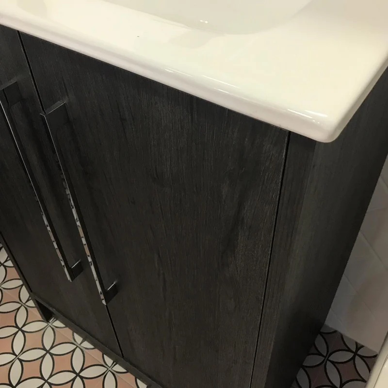 Josef Martin Urbano 600mm Space Saver Floor Standing Vanity Unit & Basin - Roble Azabache