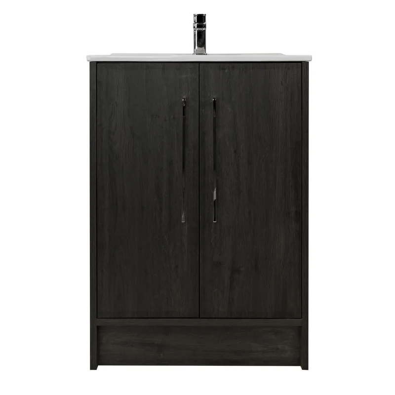 Josef Martin Urbano 600mm Space Saver Floor Standing Vanity Unit & Basin - Roble Azabache