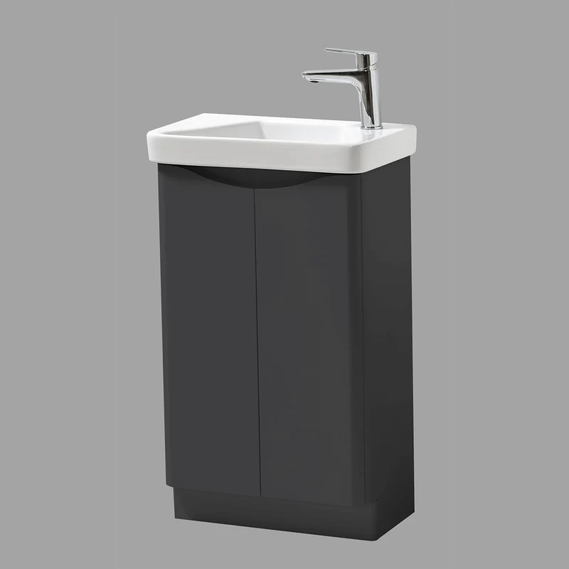 Happi 500mm Floor Standing Cloakroom Vanity Unit & Basin - Matt Anthracite
