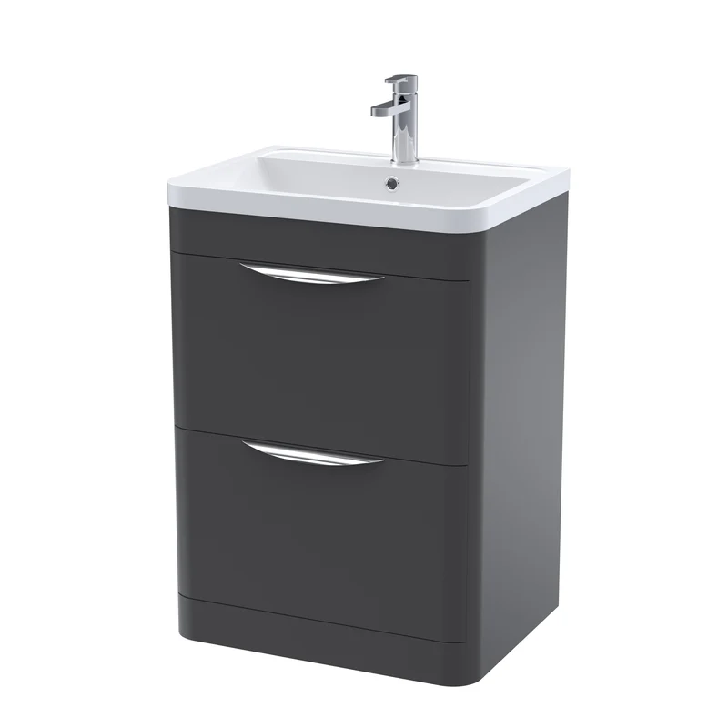 Nuie Parade 600 x 450mm Floor Standing Vanity Unit With 2 Drawers & Basin