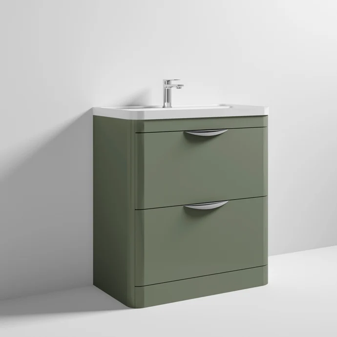Nuie Parade 800 x 450mm Floor Standing Vanity Unit With 2 Drawers & Basin