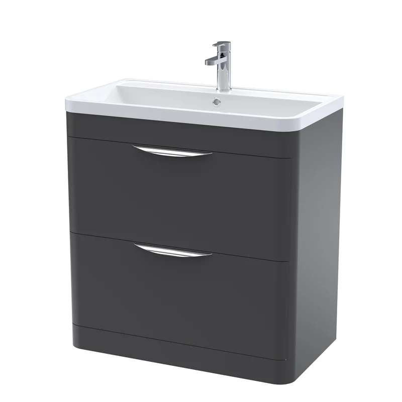 Nuie Parade 800 x 450mm Floor Standing Vanity Unit With 2 Drawers & Basin