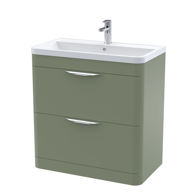 Nuie Parade 800 x 450mm Floor Standing Vanity Unit With 2 Drawers & Basin