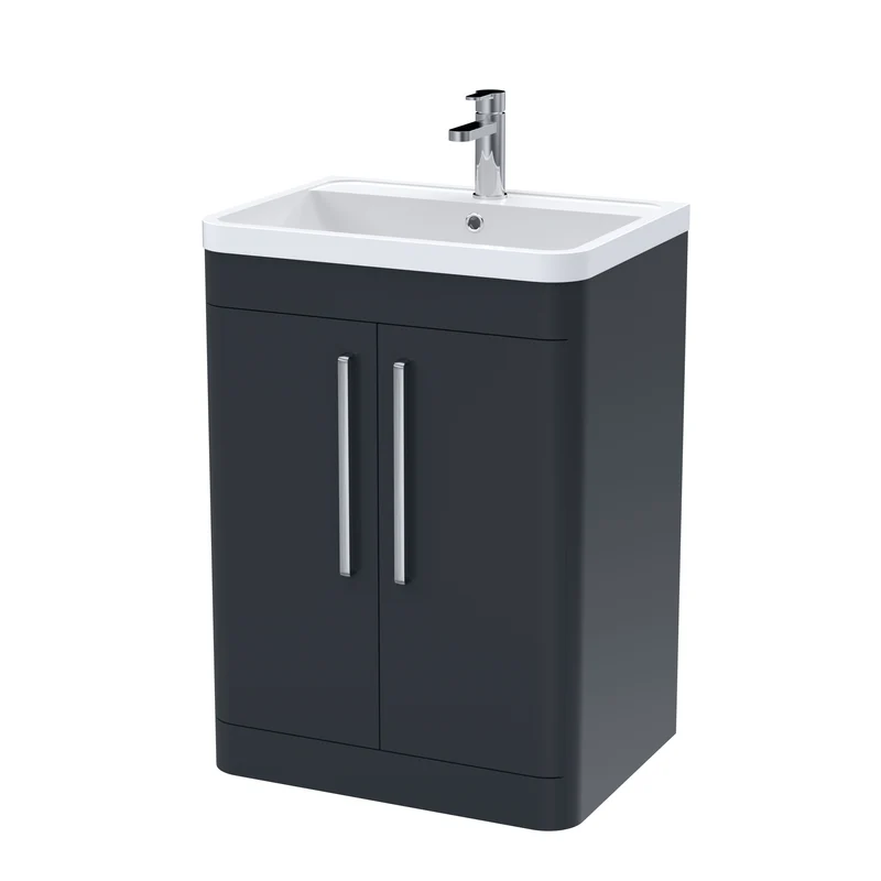Nuie Parade 600 x 450mm Floor Standing Vanity Unit With 2 Doors & Basin