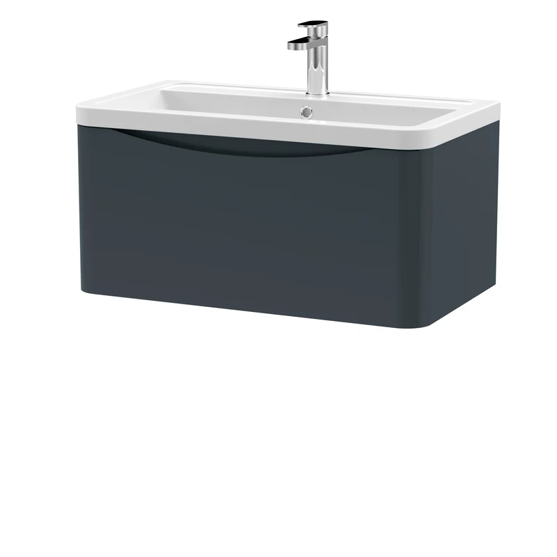 Nuie Lunar 800 x 445mm Wall Hung Vanity Unit With 1 Drawer & Basin