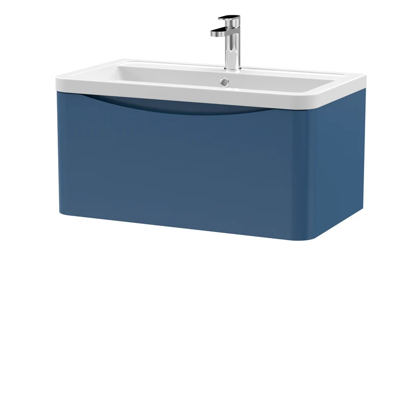 Nuie Lunar 800 x 445mm Wall Hung Vanity Unit With 1 Drawer & Basin