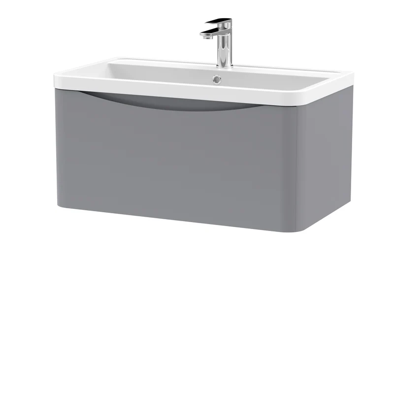 Nuie Lunar 800 x 445mm Wall Hung Vanity Unit With 1 Drawer & Basin