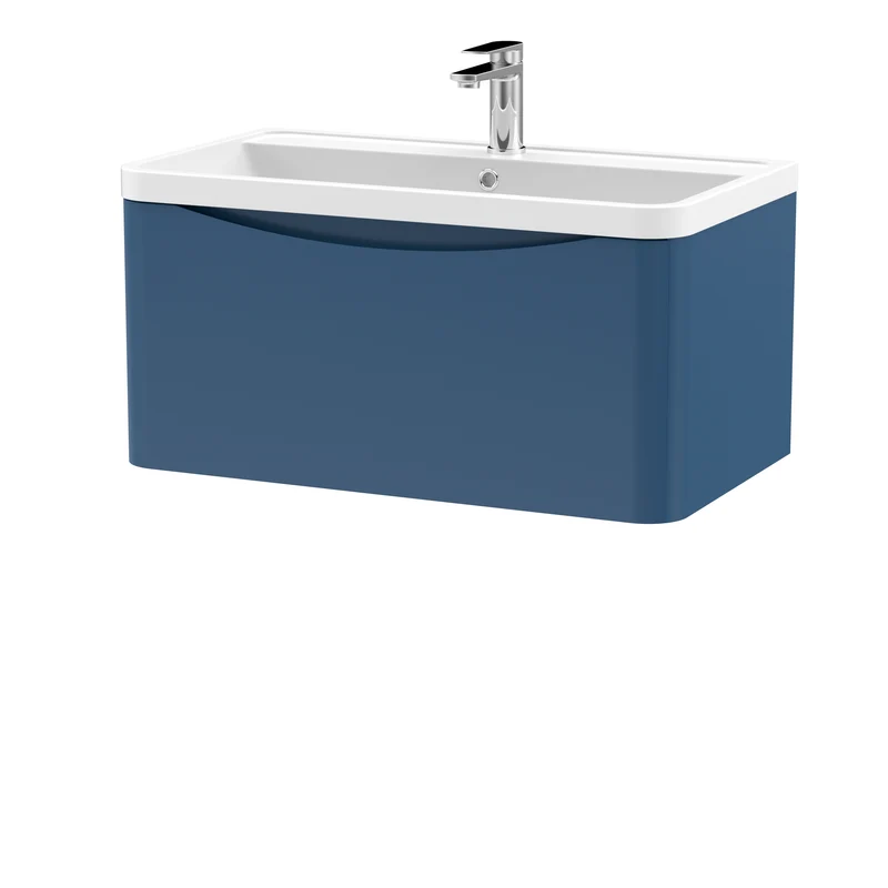 Nuie Lunar 800 x 445mm Wall Hung Vanity Unit With 1 Drawer & Basin