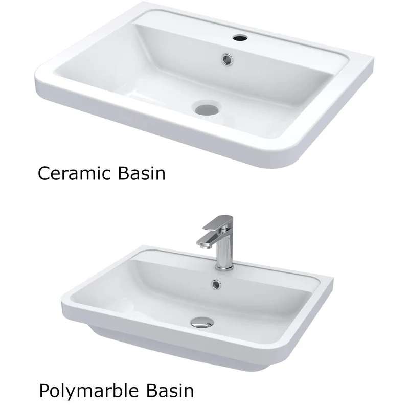 Nuie Lunar 600 x 445mm Wall Hung Vanity Unit With 1 Drawer & Basin