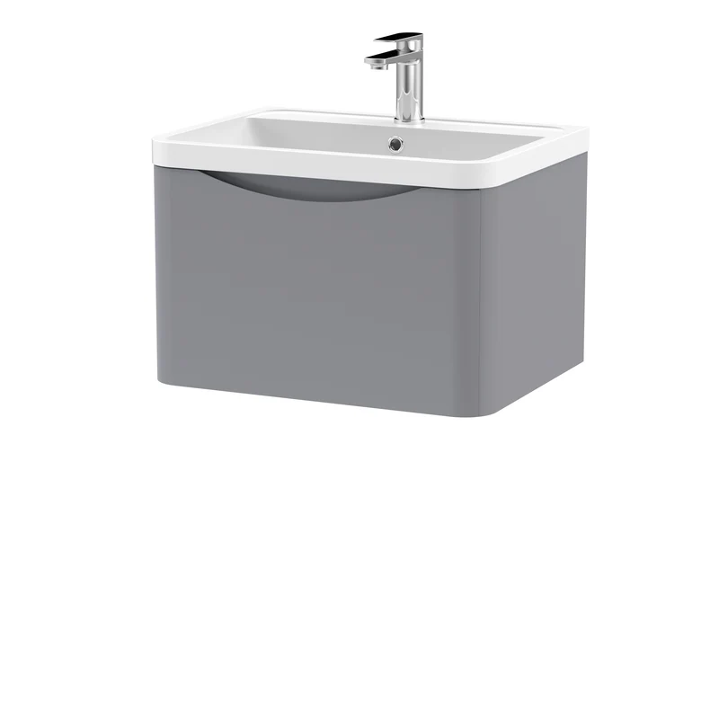 Nuie Lunar 600 x 445mm Wall Hung Vanity Unit With 1 Drawer & Basin