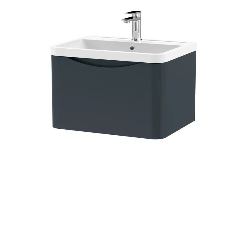 Nuie Lunar 600 x 445mm Wall Hung Vanity Unit With 1 Drawer & Basin