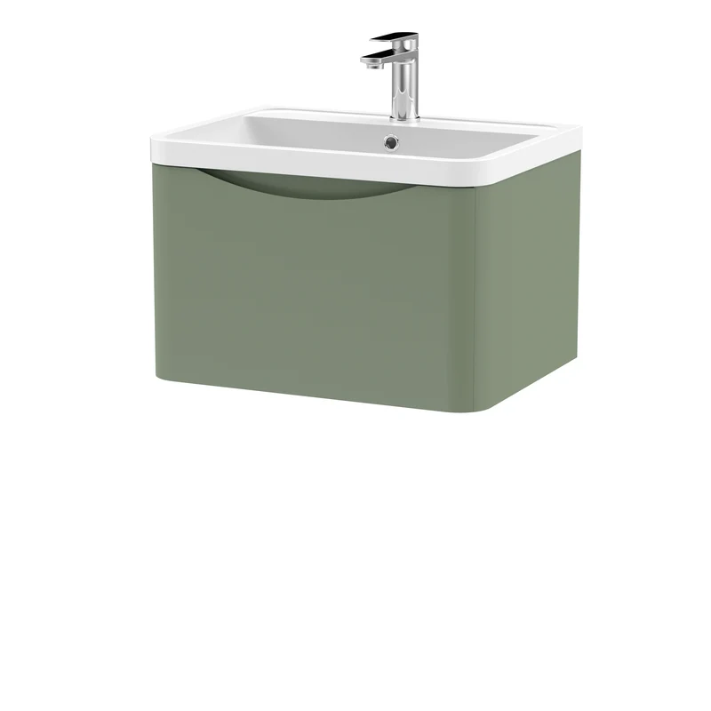 Nuie Lunar 600 x 445mm Wall Hung Vanity Unit With 1 Drawer & Basin