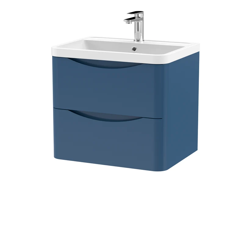 Nuie Lunar 600 x 445mm Wall Hung Vanity Unit With 2 Drawers & Basin