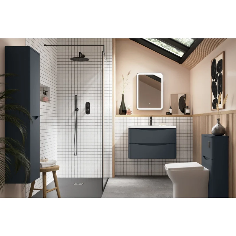 Nuie Lunar 800 x 445mm Floor Standing Vanity Unit With 2 Drawers & Basin