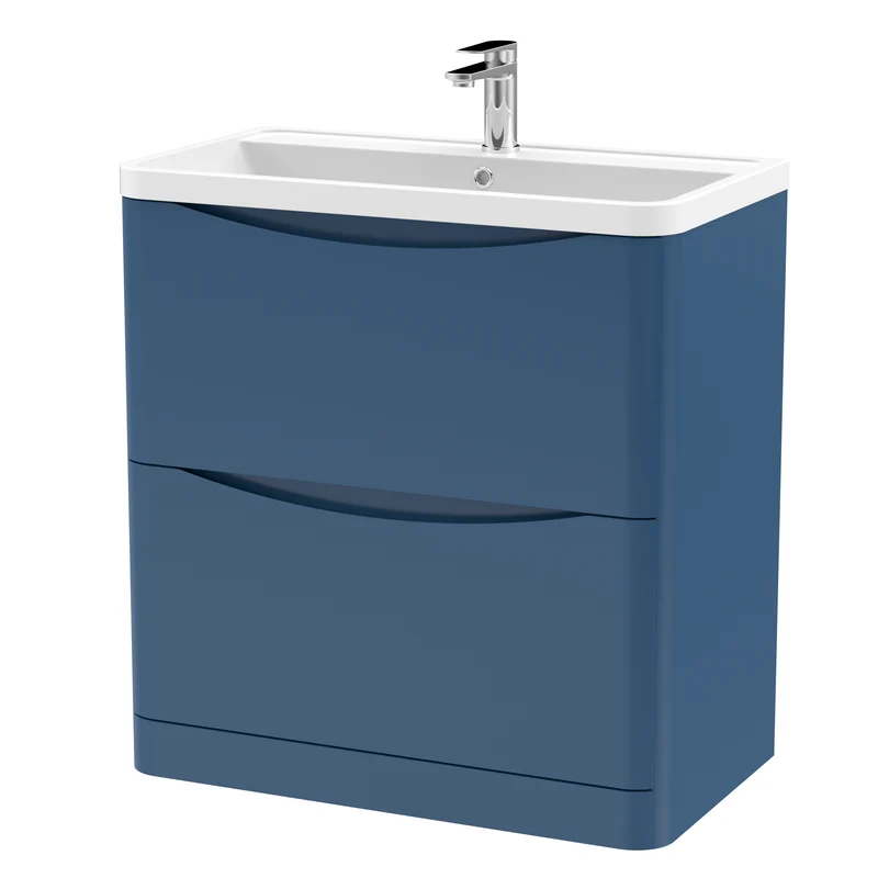 Nuie Lunar 800 x 445mm Floor Standing Vanity Unit With 2 Drawers & Basin