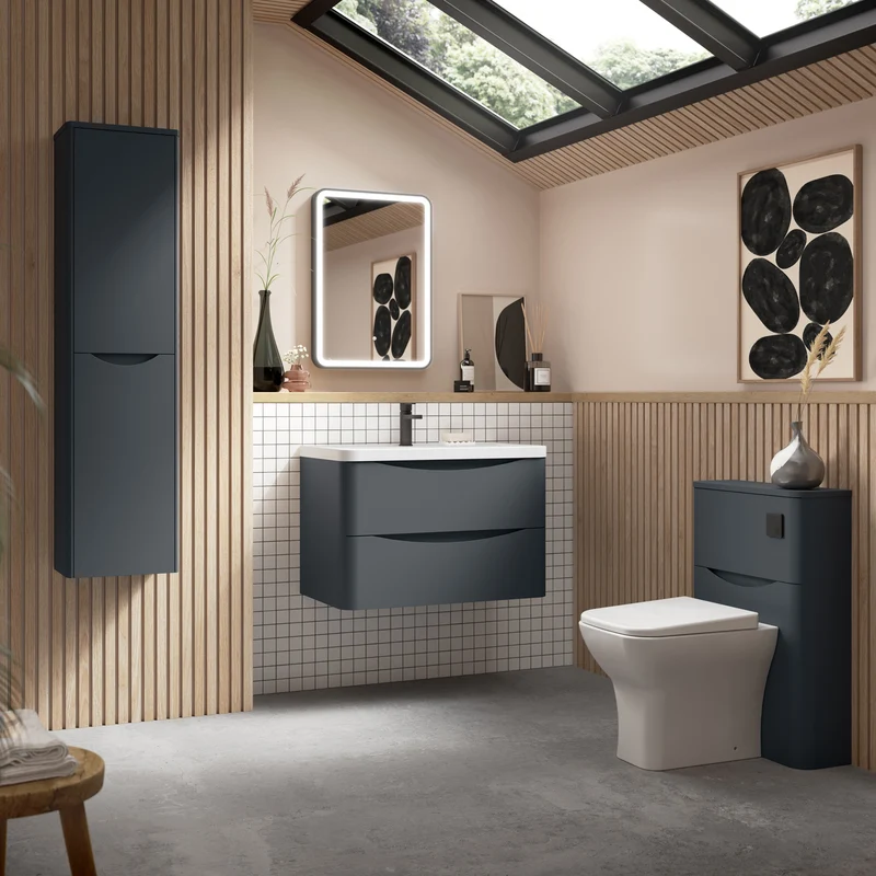 Nuie Lunar 600 x 445mm Floor Standing Vanity Unit With 2 Drawers & Basin
