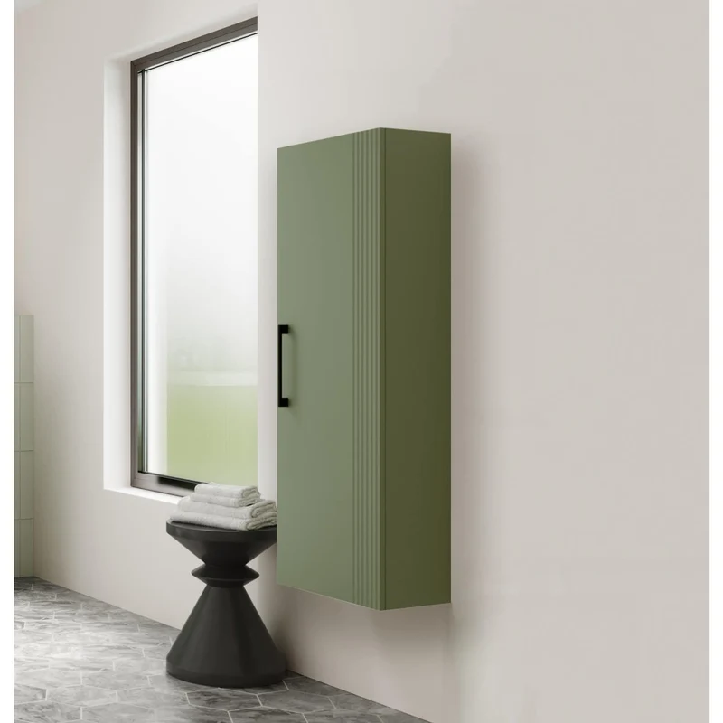 Nuie Deco 1200 x 400 x 253mm Wall Hung Tall Unit With 1 Door