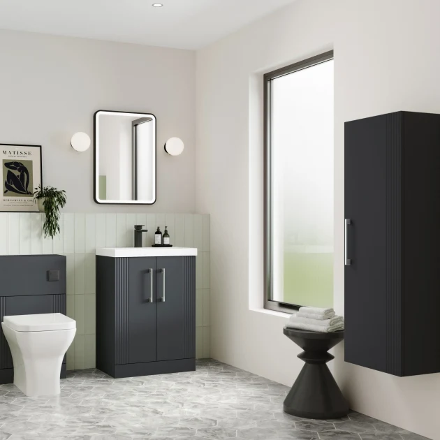 Nuie Deco 1200 x 400 x 253mm Wall Hung Tall Unit With 1 Door