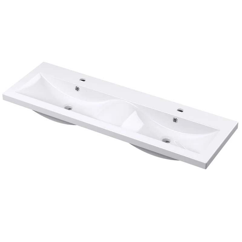 Nuie Deco 1200 x 383mm Wall Hung Vanity Unit With 4 Drawers & Twin Basin