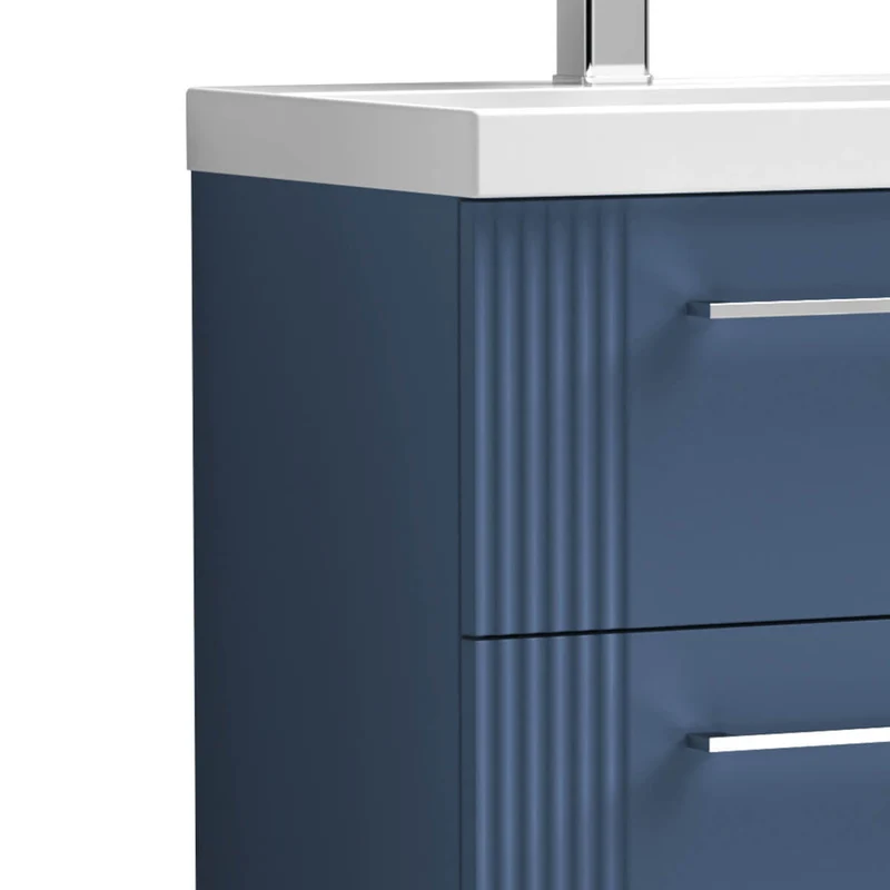 Nuie Deco 1200 x 383mm Wall Hung Vanity Unit With 4 Drawers & Twin Basin