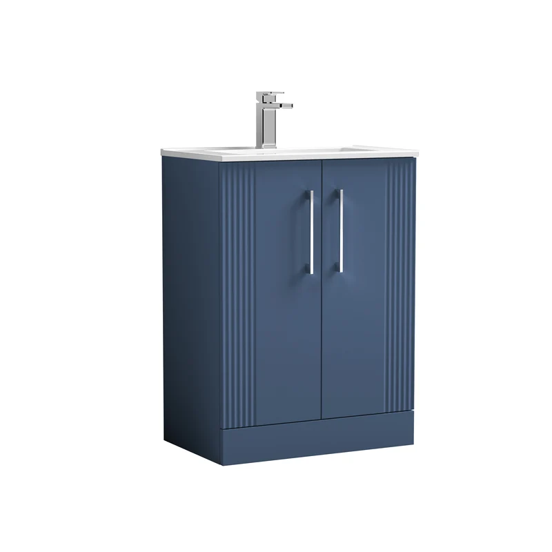 Nuie Deco 600 x 383mm Floor Standing Vanity Unit With 2 Doors & Ceramic Basin