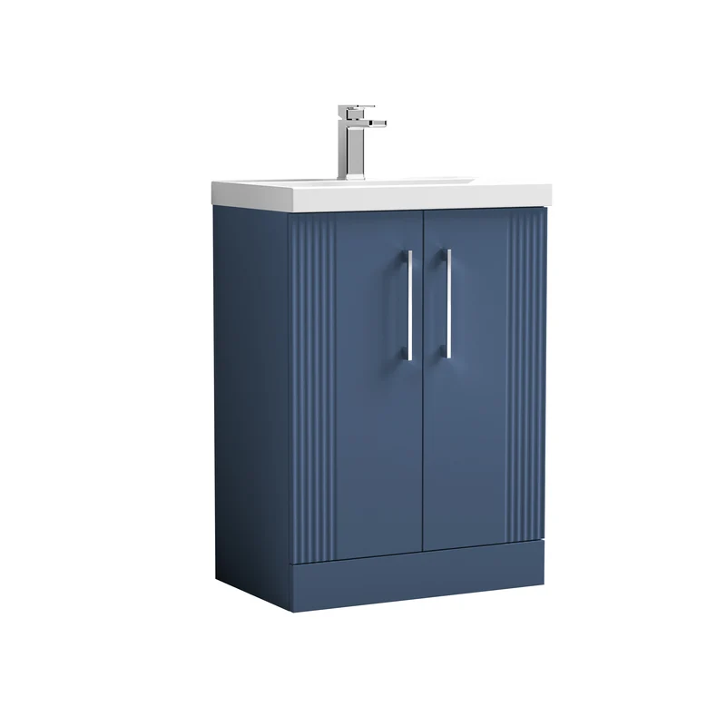 Nuie Deco 600 x 383mm Floor Standing Vanity Unit With 2 Doors & Ceramic Basin