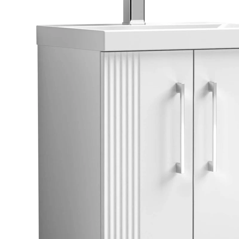 Nuie Deco 600 x 383mm Floor Standing Vanity Unit With 2 Doors & Ceramic Basin