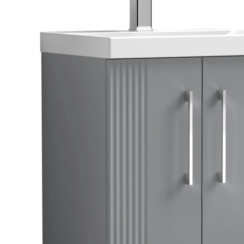 Nuie Deco 600 x 383mm Floor Standing Vanity Unit With 2 Doors & Ceramic Basin