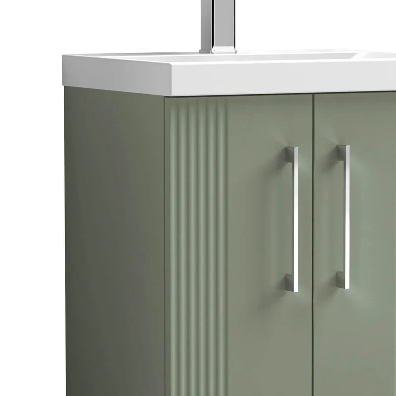 Nuie Deco 600 x 383mm Floor Standing Vanity Unit With 2 Doors & Ceramic Basin