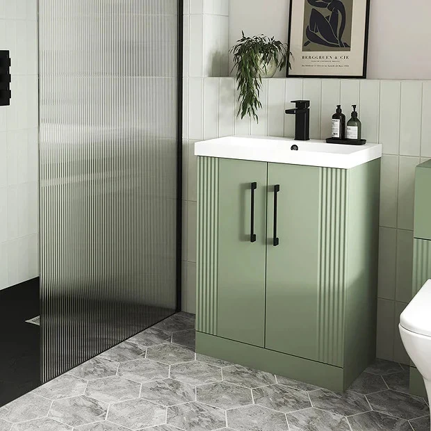 Nuie Deco 500 x 383mm Floor Standing Vanity Unit With 2 Doors & Ceramic Basin