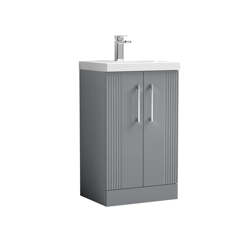Nuie Deco 500 x 383mm Floor Standing Vanity Unit With 2 Doors & Ceramic Basin