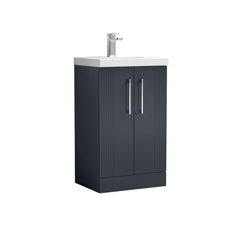 Nuie Deco 500 x 383mm Floor Standing Vanity Unit With 2 Doors & Ceramic Basin